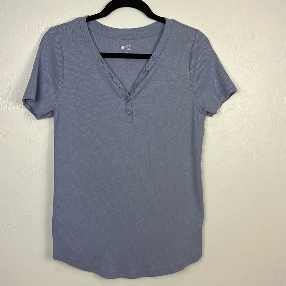 Women's Blue Short Sleeve Top